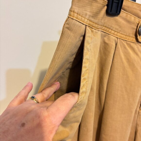 Free People Liberty Wide Leg Pleated Caramel Tan Pants - Picture 7 of 12